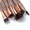 10 Pieces Rose Gold Diamond Brush Set With Storage Bag view 2