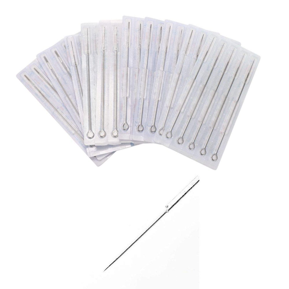 Generic Tattoo Needles 1RL - 50pcs Disposable Sterilized Bugpin Premium Quality Tattoo Needle Liners 1 Round Liner Silver