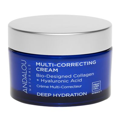 Andalou Naturals Deep Hydration Face Moisturizer Multi-Correcting Cream - Daily Skincare With Hyaluronic Acid, Vegan Collagen, & Fruit Stem Cells - Repair Skin Elasticity & Boost Hydration - 1.7 fl oz
