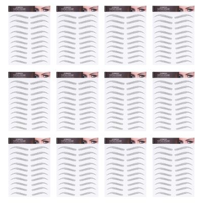 12 Sheets Waterproof Eyebrow Stickers Hair Like Eyebrows Mens Stickers Black Eyebrow Men Tools Waterproof Sticker Eyebrow Tool Styling Stickers Transfer Stickers 6d Shaping