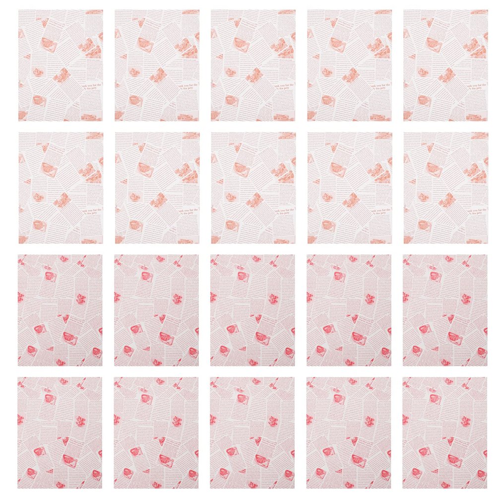 DOITOOL 100sheets Vintage Snack Paper Mat Oil Baking Pad for Food Decoration Grease Craftsmanship for Wrapping and Storing Foods for Parties and Events