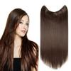 RemeeHi Invisiable Hair Pieces Human Hair Straight Fish-line Wire Micro Hair Extension for Women 100g 16 Inch 25cm 4# Medium Brown view 1
