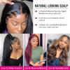meishengzhiyuan HD Transparent Lace Front Human Hair Wig Silk Straight Black Women Pre Plucked Bleached Knots Brazilian Hair 180 Density 24, 136 Lace Front Wig Natural Color view 3