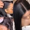 meishengzhiyuan HD Transparent Lace Front Human Hair Wig Silk Straight Black Women Pre Plucked Bleached Knots Brazilian Hair 180 Density 24, 136 Lace Front Wig Natural Color view 4