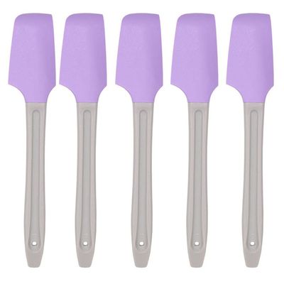 5pcs Apply Wax Spatula Lip Wax Strips and Spatula Silicone Makeup Spatula Makeup Scraper Beauty Massage Stick Mini Skin Care Tool Purple Cosmetic Massager