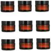 20ml Amber Round Glass Jars with Plastic Lids and Inner Liners, Refillable Empty Cosmetic Bottles Container For Travel and Home Makeup Products, Lotion, Cream (9Pcs) view 1
