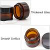 20ml Amber Round Glass Jars with Plastic Lids and Inner Liners, Refillable Empty Cosmetic Bottles Container For Travel and Home Makeup Products, Lotion, Cream (9Pcs) view 2