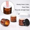 100ml Amber Round Glass Jars with White Inner Liners and black Lids, Refillable Empty Container, Perfect for Kitchen, Cosmetic, Lotion, Personal Care Products and more (2Pcs) view 3