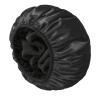 YIZIJIZI Terry Lined Shower Cap,Triple Layer Large Cap for Women,Shower Cap Reusable Waterproof,Long Thick Hair(Black) view 1