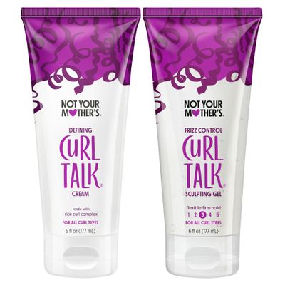 Not Your Mother's Curl Talk Frizz Control Sculpting Gel & Defining Cream (2-Pack) - 6 fl oz Each - Tames Hair Frizz & Maximizes Definition - For All Curly Hair Types