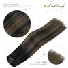WindTouch Clip in Hair Extensions Remy Hair Natural Black to Chestnut Brown For Women 20Inch 75g Soft Human Hair 9A Grade #1BT6P1B 7PCS view 2