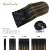 WindTouch Clip in Hair Extensions Remy Hair Natural Black to Chestnut Brown For Women 20Inch 75g Soft Human Hair 9A Grade #1BT6P1B 7PCS view 3