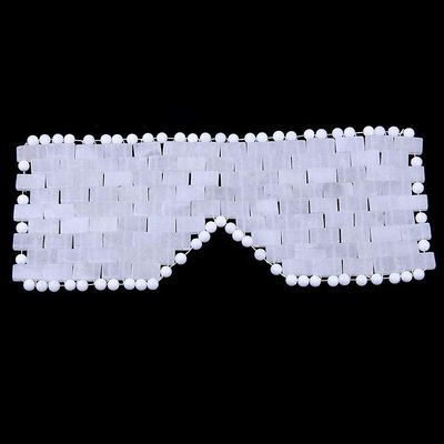 Be Meeting Natural Quartz Rose Crystal Sleep Mask Eye Cover Mask Yoga Meditation Energy Healing Crystal Anti-Aging Hand-Made Therapy Eye Masks Gift (Clear Quartz) Small