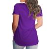 Andongnywell Women's Casual Solid color T-Shirts Short Sleeve V Neck Loose Summer Casual Tunic Tops Blouse (Purple,5X-Large,) view 3