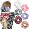 Chuangdi 6 Pieces Big Satin Scrunchies for Women, Jumbo Silk Scrunchies Thick Elastic Jumbo Hair Tie(Champagne, White, Silver Grey, Light Pink, Bean Red, Light Blue) view 1