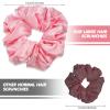 Chuangdi 6 Pieces Big Satin Scrunchies for Women, Jumbo Silk Scrunchies Thick Elastic Jumbo Hair Tie(Champagne, White, Silver Grey, Light Pink, Bean Red, Light Blue) view 2