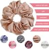 Chuangdi 6 Pieces Big Satin Scrunchies for Women, Jumbo Silk Scrunchies Thick Elastic Jumbo Hair Tie(Champagne, White, Silver Grey, Light Pink, Bean Red, Light Blue) view 3