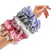 Chuangdi 6 Pieces Big Satin Scrunchies for Women, Jumbo Silk Scrunchies Thick Elastic Jumbo Hair Tie(Champagne, White, Silver Grey, Light Pink, Bean Red, Light Blue) view 4