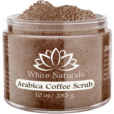 Arabica Coffee Scrub, Moisturizing Exfoliating Face, Body Foot, Hand, Natural Exfoliating for Smooth Skin, Organic Scrub Fights Stretch Marks, Appearance Cellulite, Fine Lines & Wrinkles