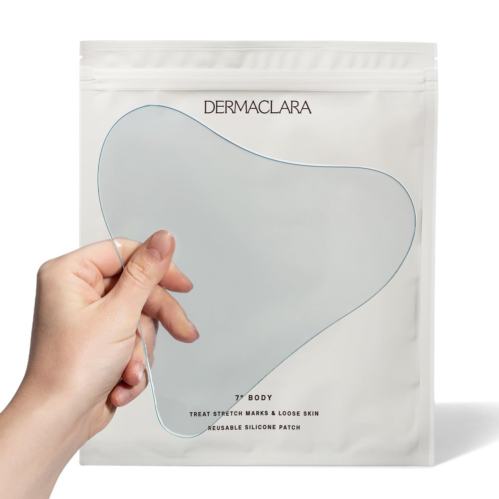 Dermaclara Large Silicone Body Patch - Pregnancy Stretch Mark Prevention, C Section Cover Up Belly Scar Sheet, Maternity Skincare, Mom to Be Silicone Gel Sheet, Reusable up to 30 Times - 1 Patch