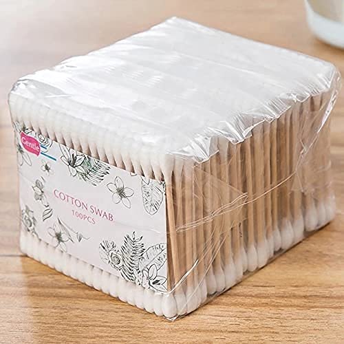100/500pcs Double Head Cotton Swab Women Makeup Cotton Buds Tip For Wood Sticks Nose Ears Cleaning Health Care Tools (500pcs)