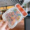 Milk Cup Ziplock Bag Carrying Bag Children's Color 100 Simple Small Rubber Bands Children's Hair Accessories Set (Green yellow orange) view 2