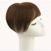 AiUree Short Human Hair Toppers Light Brown Color Seamless 4.3 inch x 4.3 inch Silktop Head Spin Wiglet Hairpiece Toupee Clip in Topper Hair Piece for Women Covering Grey & Thinning Hair view 3