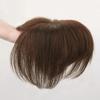 AiUree Short Human Hair Toppers Light Brown Color Seamless 4.3 inch x 4.3 inch Silktop Head Spin Wiglet Hairpiece Toupee Clip in Topper Hair Piece for Women Covering Grey & Thinning Hair view 4