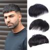 Drasawee Men Short Toppers Hairpiece Real Human Hair Clip in Hair Pieces for Covering White Loss Hair Toupee 16x18cm Hand Made Natural Style view 1