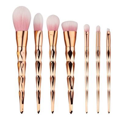 Topotter Makeup Brush Set, 7PCS Diamond Handle Makeup Brush Sets for Foundation Powder Blush Eyeshadow Beautiful Makeup Brush Kit (Gold)
