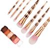 Topotter Makeup Brush Set, 7PCS Diamond Handle Makeup Brush Sets for Foundation Powder Blush Eyeshadow Beautiful Makeup Brush Kit (Gold) view 2