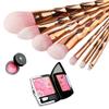 Topotter Makeup Brush Set, 7PCS Diamond Handle Makeup Brush Sets for Foundation Powder Blush Eyeshadow Beautiful Makeup Brush Kit (Gold) view 3