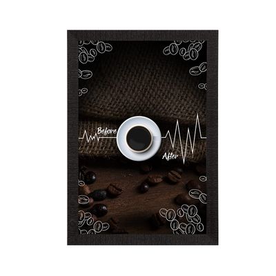 eCraftIndia Before and After Coffee Satin Matt Texture UV Art Painting