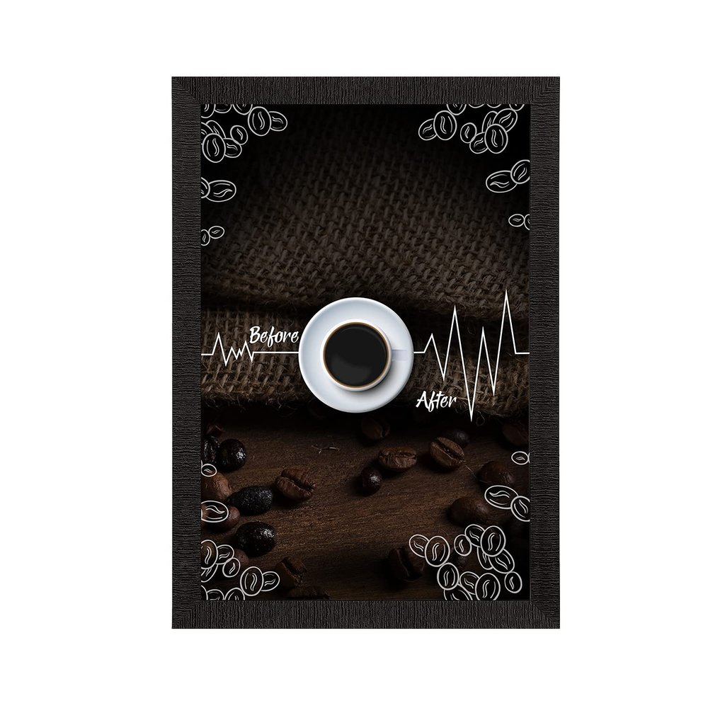 eCraftIndia Before and After Coffee Satin Matt Texture UV Art Painting