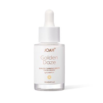 JOAH Self Tanner, Sun & Seoul Golden Daze Sunless Tanning Drops, Moisturizing Self Tanning for Face & Body, Vegan & Cruelty-Free, Light/Medium, 30ml (1.01 Fl. oz.)