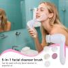 5 in 1 Face Wash Brush, Electric Face Exfoliator Brush Massager (Pink) view 2