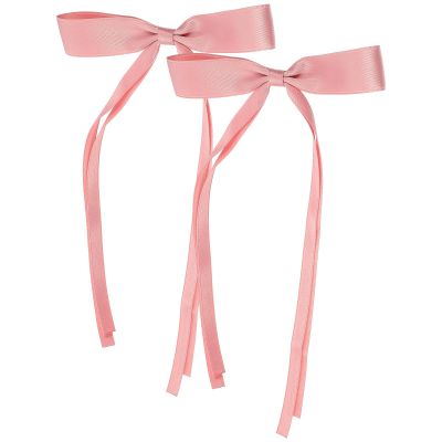 2Pcs Pink Hair Bow: Pink Hair Ribbons with Hair Clip, Lolita Accessories for Girls