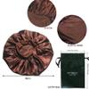 VEYRNEIC Hair Satin Bonnet For Sleeping Shower Caps Silk Chemo Caps with Wide Elastic Band Night Sleep Cap Bonnets for Black Women Braids with Satin Storage Bag(Brown) view 3