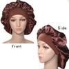 VEYRNEIC Hair Satin Bonnet For Sleeping Shower Caps Silk Chemo Caps with Wide Elastic Band Night Sleep Cap Bonnets for Black Women Braids with Satin Storage Bag(Brown) view 4