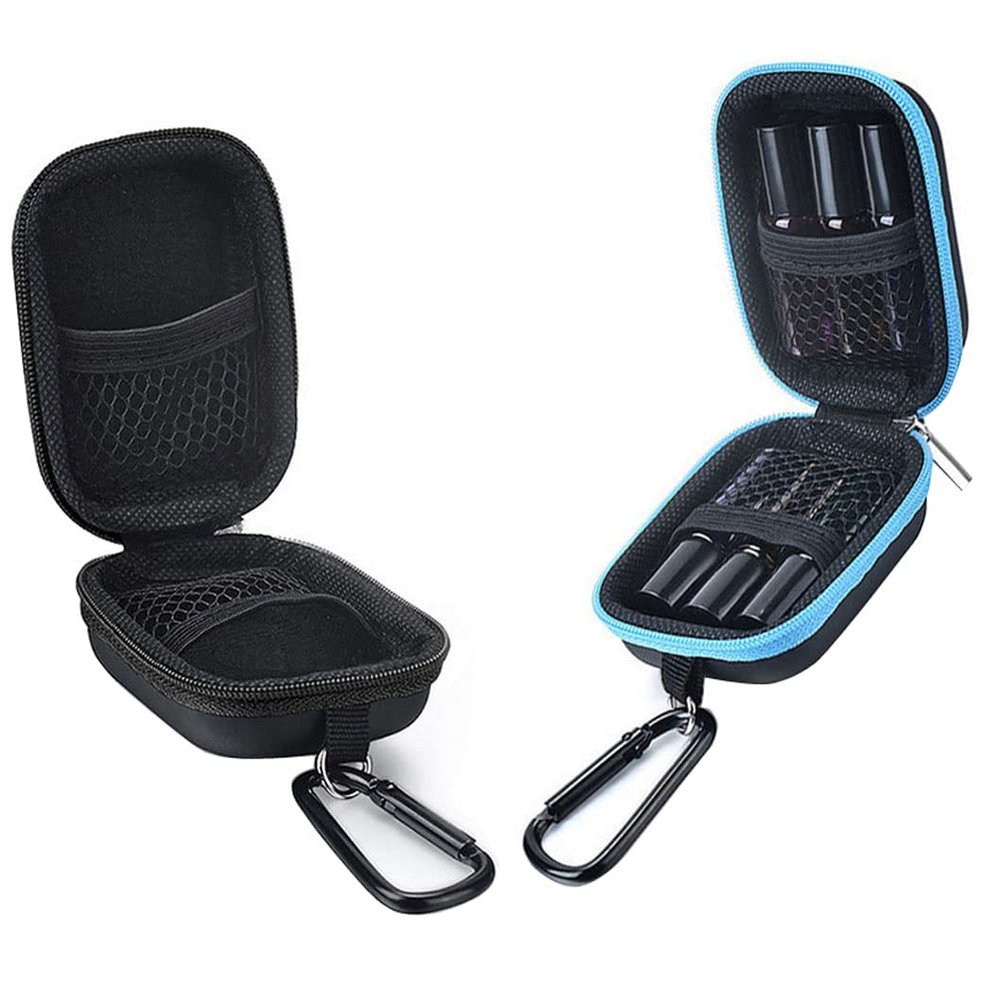 3 Pcs Portable Essential Oil Carrying Case Hard Shell Mini Essential Oil Bag Double-Layer Organizer Holds Bottles Fits 1ML 2ML 3ML 5ML Roller Bottle for Crarry on and Travel