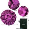 VEYRNEIC Hair Satin Bonnet for Sleeping Shower Caps Silk Chemo Caps with Wide Elastic Band Night Sleep Cap Bonnets for Black Women Braids (Dark Purple) view 2
