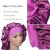 VEYRNEIC Hair Satin Bonnet for Sleeping Shower Caps Silk Chemo Caps with Wide Elastic Band Night Sleep Cap Bonnets for Black Women Braids (Dark Purple) view 3