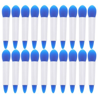 1 Set 20Pcs lip stick Lip Applicator Silicone Makeup Tools silicone makeup applicator exfoliating lip brush Lip lipstick applicator wands to sleep white handle