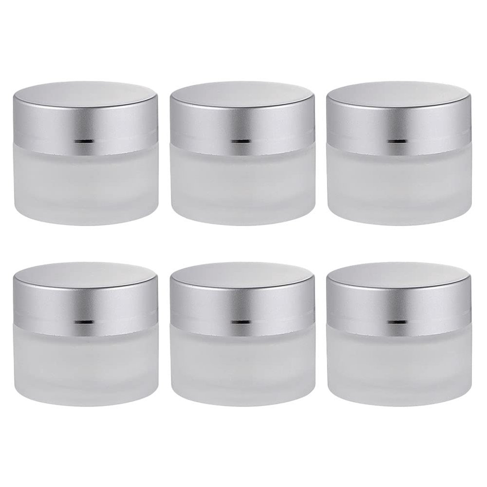 6 Pcs cream bottle empty containers for lotions and creams glass jars with lids refillable glass cosmetic containers Eye Cream Jars empty cosmetic pots lip balm little cream travel