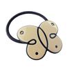 French Amie Butterfly Ivory Beige with Black Rim 1 3/4" Celluloid Handmade in France Ponytail Non-Slip Flexible Elastic Hair Tie for Girls and Women view 1