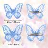 WILLBOND 18 Pieces Butterfly Hair Clip Halloween Lace Bows Embroidery Butterfly Hair Pins Accessories for Halloween Cosplaying Women, 2 Sizes(White, Blue, Purple, Pink) view 4