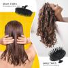 Segbeauty Shampoo Brush, 2 pcs Scalp Massage Floriated Shower Comb Long Short Teeth Set for Curly Hair, Scalp Massage Brush for Hair Growth Beard Brush Pet Grooming Wet Dry Hair Care Brushes Black view 2