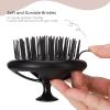 Segbeauty Shampoo Brush, 2 pcs Scalp Massage Floriated Shower Comb Long Short Teeth Set for Curly Hair, Scalp Massage Brush for Hair Growth Beard Brush Pet Grooming Wet Dry Hair Care Brushes Black view 4