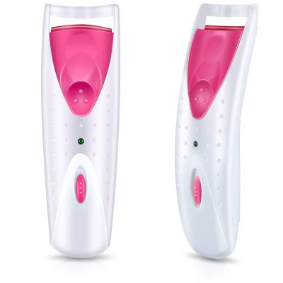 2 Pieces Heated Eyelash Curler Electric Eyelash Curlers Painless Safety Design with Double Silicone Curling Pad for Women Long Lasting Naturally Eyelashes (Pink)