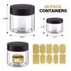 AMORIX 72pcs Plastic Jars with Black Lids Including 0.7oz, 2oz and 4oz view 4